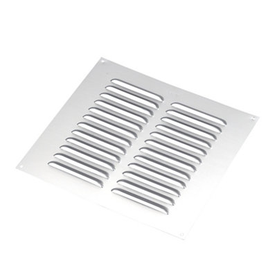 Manrose Chrome Effect Square Fixed Louvre Vent V1850s, (H)229Mm (W)229Mm