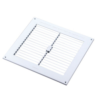Manrose White Square Gas Appliances Fixed Louvre Vent V1850, (H)229Mm (W)229Mm