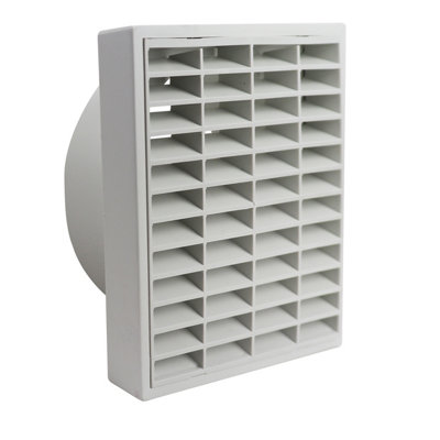 Manrose White Square Applications Requiring Low Extraction Rates Fixed Louvre Vent V41051w, (H)110Mm (W)110Mm