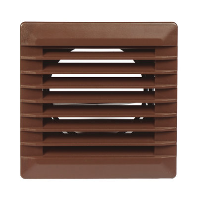 Manrose Brown Square Applications Requiring Low Extraction Rates Fixed Louvre Vent V41051b, (H)110Mm (W)110Mm