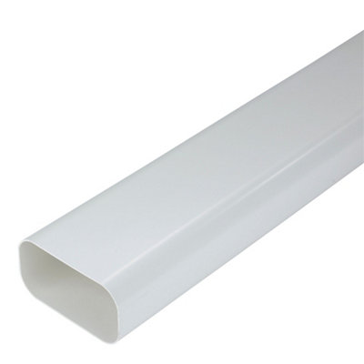 Manrose White Flat Channel Ducting, (L)1M (Dia)125Mm