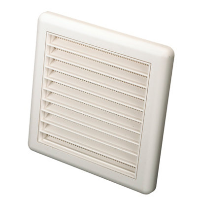 Manrose White Square Applications Requiring Low Extraction Rates Fixed Louvre Vent V1170w, (H)140Mm (W)140Mm