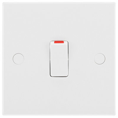 Bg 20A Rocker Raised Square Control Switch Gloss White