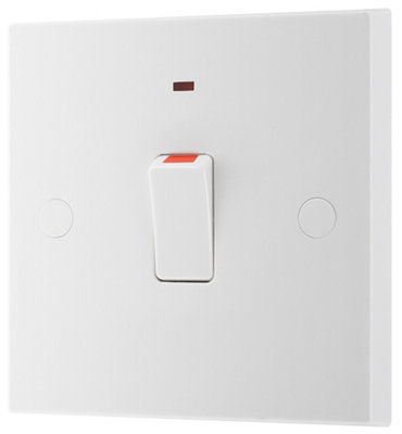 Bg 20A Rocker Raised Square Control Switch Gloss White Led Indicator