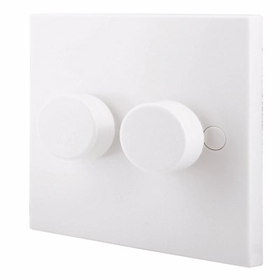 Bg White Profile Double 2 Way 400W Dimmer Switch