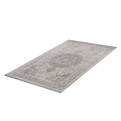B&Q Vinci Grey Traditional Large Rug, (L)230Cm X (W)160Cm