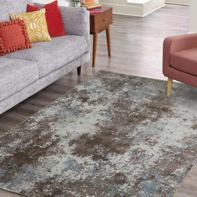 B&Q Astro Rust Abstract Medium Rug, (L)180Cm X (W)120Cm