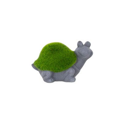 Terrastyle Green, Grey Ceramic Tortoise Garden Ornament (H)10.7Cm