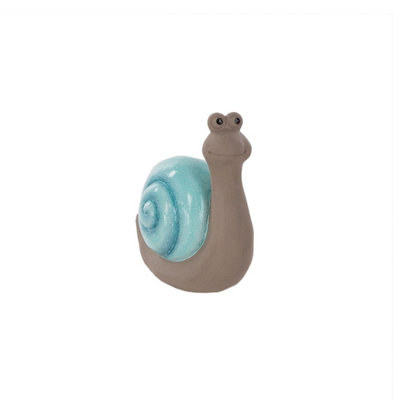 Terrastyle Grey, Blue Resin Snail Garden Ornament (H)21Cm