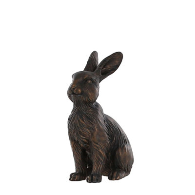 Terrastyle Bronze Polystone Rabbit Garden Ornament (H)31Cm