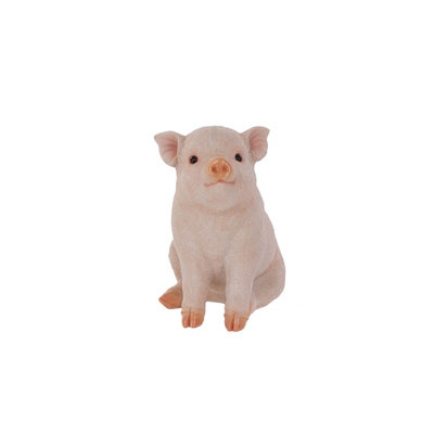 Terrastyle Pink Resin Piglet Garden Ornament (H)22Cm