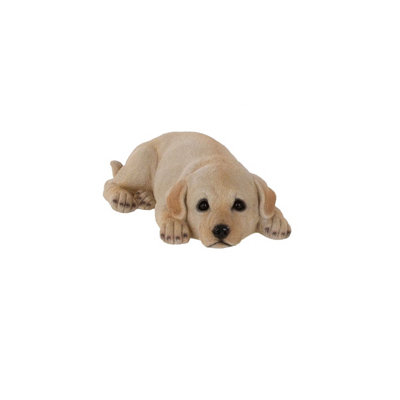 Terrastyle Cream Resin Labrador Puppy Garden Ornament (H)9Cm (W)18Cm