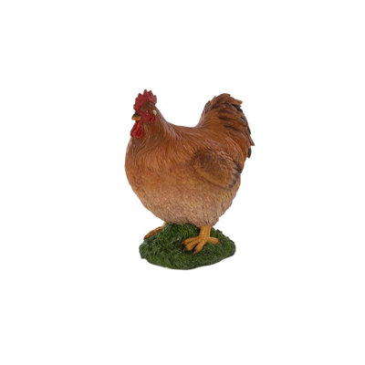Terrastyle Brown, White Resin Hen Garden Ornament (H)27.5Cm