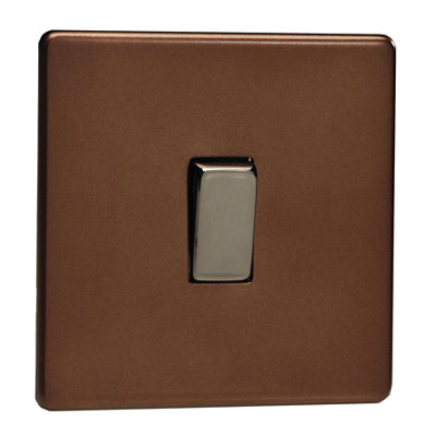 Varilight Mocha 10A Single 3 Way Screwless Intermediate Switch Mocha