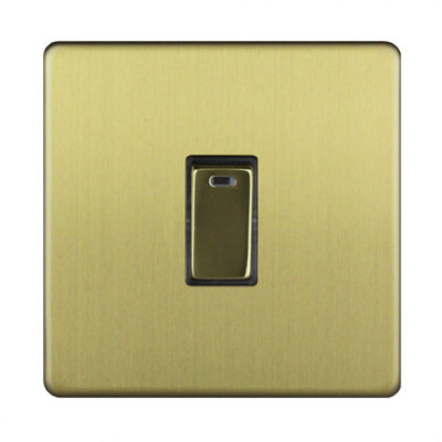 Varilight Brass 20A 1 Way 1 Gang Screwless Switch
