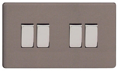 Varilight Grey 10A 2 Way Light Screwless Switch
