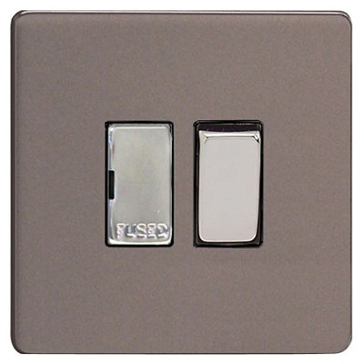 Varilight Grey 13A Flat Profile Screwless Switched Fused Connection Unit