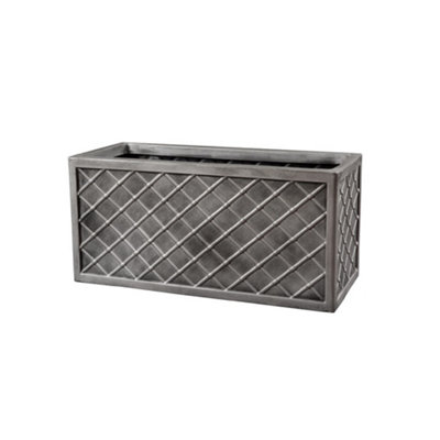 Sankey Lazio Pewter Plastic Rectangular Trough (H)33Cm (W)70Cm (D)30Cm