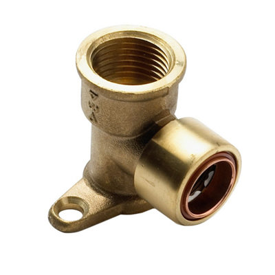 Pegler Yorkshire Tectite Push-Fit 90° Wallplate Pipe Elbow (Dia)15Mm