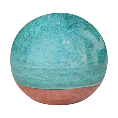 La Hacienda Emerald & Terracotta Glazed Garden Ornament (H)29Cm (W)30Cm