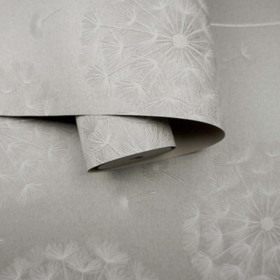 Holden Décor Opus Allora Grey Dandelion Embossed Wallpaper