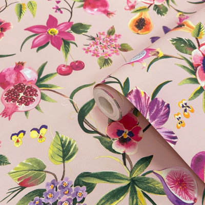 Holden Multi-Coloured Statement Papaya Contemporary Smooth Wallpaper