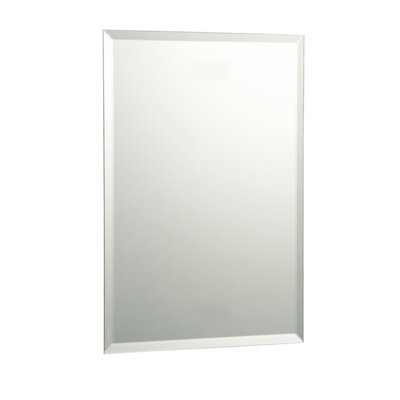 B&Q Clear Rectangular Bevelled Frameless Mirror (H)45Cm (W)30Cm