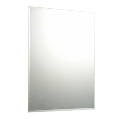 B&Q Clear Rectangular Bevelled Frameless Mirror (H)60Cm (W)45Cm