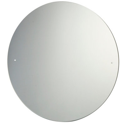 B&Q X2 Pre-Drilled Holes Clear Round Frameless Mirror (H)40Cm (W)40Cm