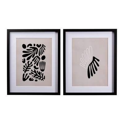 Reflex Abstract Matisse Inspired Design Multicolour Framed Print (H)53Cm X (W)43Cm, Set