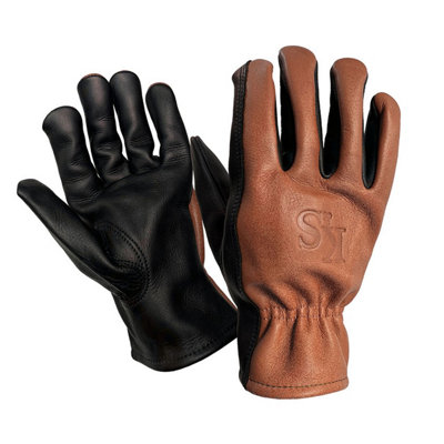 Kent & Stowe Surefit Leather Tan & Black Gardening Gloves Large, Pair