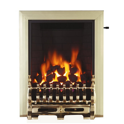 Focal Point Blenheim Brass Effect Slide Control 3.75Kw Gas Fire