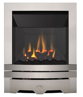 Focal Point Lulworth High Efficiency Brushed Stainless Steel Effect Manual Control 4.05Kw Gas Fire