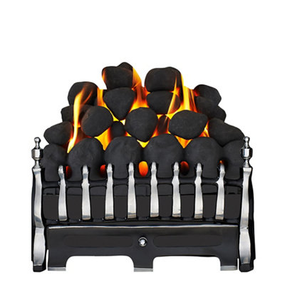 Focal Point Blenheim Black Chrome Effect Manual Control 3.75Kw Gas Fire Tray