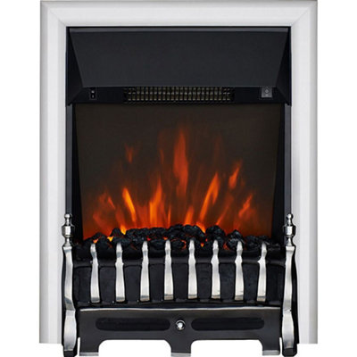Focal Point Blenheim 2Kw Chrome Effect Inset Electric Fire (H)59.3Cm (W)48.3Cm (D)15.4Cm