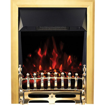 Focal Point Blenheim 2Kw Gloss Brass Effect Inset Electric Fire (H)59.3Cm (W)48.3Cm (D)15.4Cm