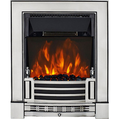 Focal Point Finsbury 2Kw Chrome Effect Inset Electric Fire (H)59.6Cm (W)48.5Cm (D)15.4Cm