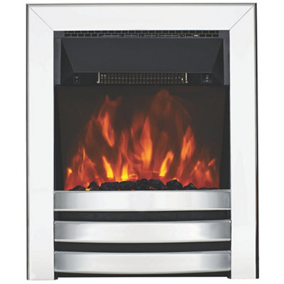 Focal Point Langham 2Kw Chrome Effect Inset Electric Fire (H)60.5Cm (W)51Cm (D)15.4Cm