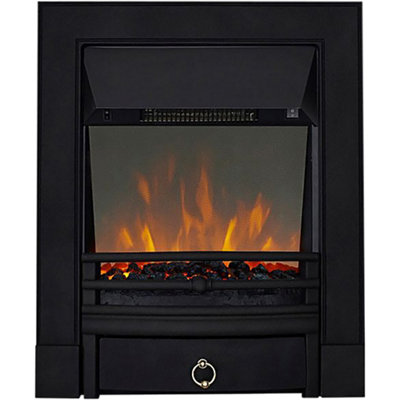Focal Point Soho 2Kw Cast Iron Effect Inset Electric Fire With Reflective Glass Flame (H)59.6Cm (W)48.5Cm (D)15.4Cm