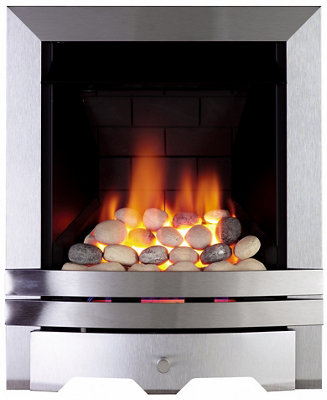 Focal Point Lulworth Multi Flue Brushed Stainless Steel Effect Manual Control 3.1Kw Gas Fire