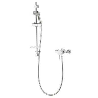Aqualisa Sierra Chrome Effect Rear Fed Manual Mixer Shower & 1.5M Hose Length