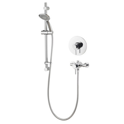 Aqualisa Sierra Chrome Effect Rear Fed Manual Mixer Shower With Exposed & Concealed Valve & 1.5M Hose Length