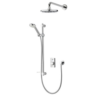 Aqualisa Visage Smart Concealed Valve Hp/Combi Wall Fed Fixed Head Smart Digital 4-Spray Pattern Shower Adjustable & Fixed Shower Head