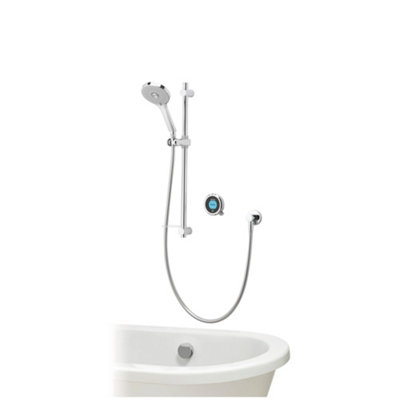 Aqualisa Optic Q Wall Fed Concealed Valve Hp/Combi Smart Digital Shower With Overflow Bath Filler & Adjustable Head