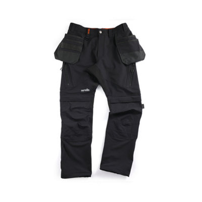 Scruffs Tech Black Men's Holster Pocket Trousers, W38" L32"