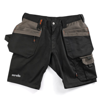 Scruffs Men's Black Worker Plus Shorts W32"