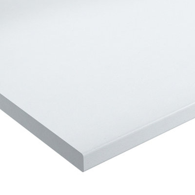 Wilsonart Blanc Chamonix Matt White Laminate Post-Formed Edge Kitchen Worktop, (L)3000Mm (W)600Mm (T)38Mm