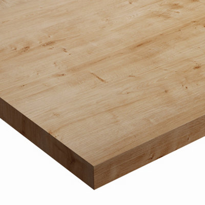 Wilsonart Mountain Oak Wood Effect Laminate Square Edge Kitchen Breakfast Bar, (L)3000Mm (W)900Mm (T)38Mm