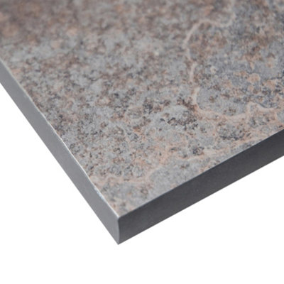 Wilsonart Caldeira Brown Concrete Effect Compact Laminate Square Edge Kitchen Breakfast Bar, (L)3000Mm (W)900Mm (T)12Mm