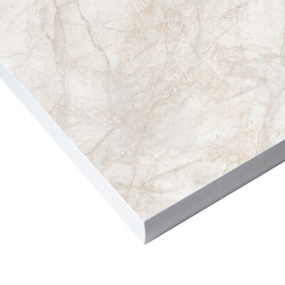 Wilsonart Pokhara Beige Marble Effect Compact Laminate Square Edge Kitchen Breakfast Bar, (L)3000Mm (W)900Mm (T)12Mm